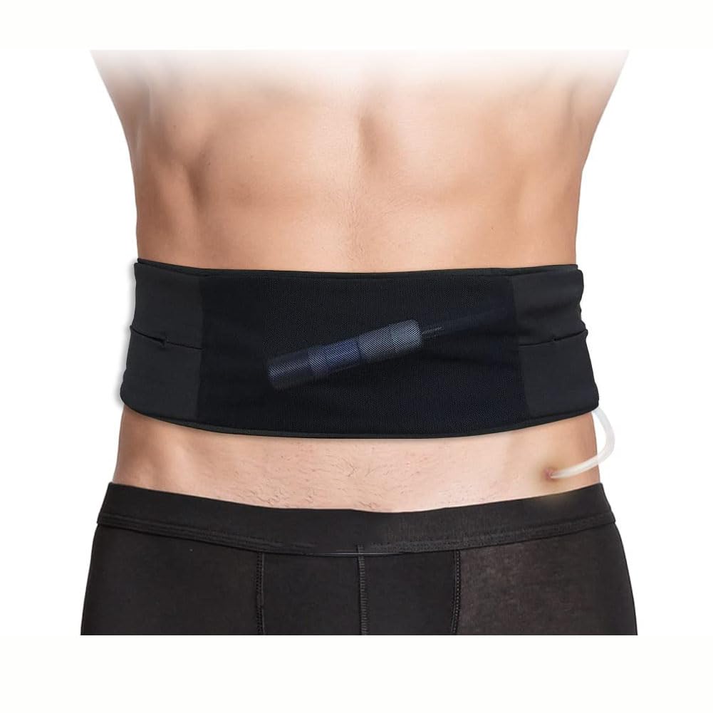 GEDRACKPMYN PD Catheter Holder Belt, Peritoneal Dialysis Accessories, Feeding Tube Belt, OSTOMY BELT, Elastic PD Belt, Incognito Ostomy Supplies,L