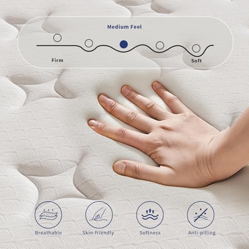 Image of SupremeSleep Queen Mattress, 12 Inch Queen Size Mattresses in a Box, Individually Wrapped Pocket Coils for Isolate Motion,Pressure Relief, CertiPUR-US Certified, Support Comfort & Medium Firm