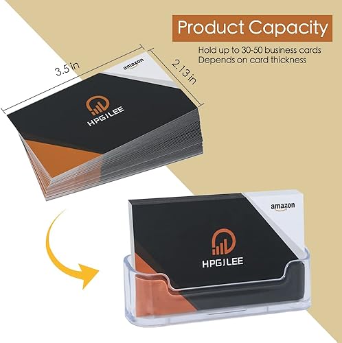 Miniatura 4 de Paquete de 4 soportes para tarjetas de visita para escritorio acrílico transparente para tarjetas de visita soporte de plástico para escritorio