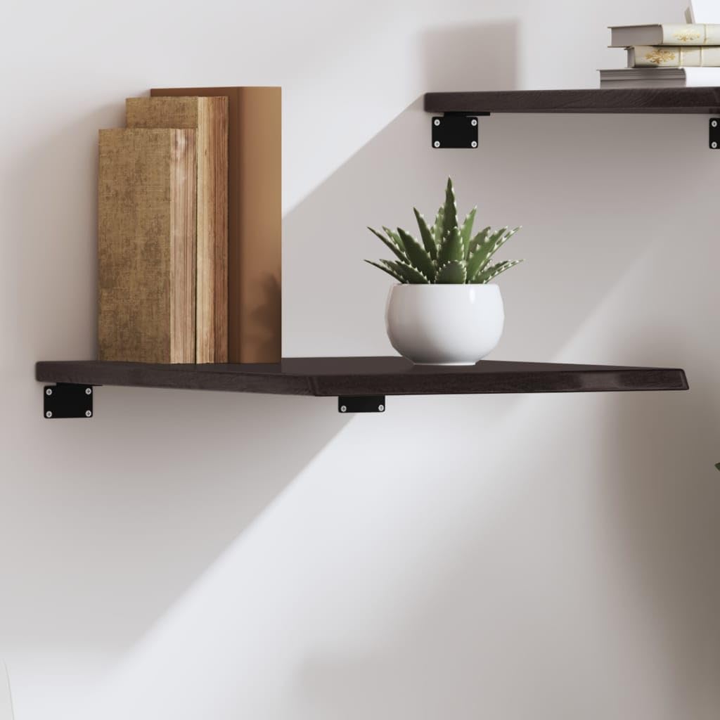 Repisa de pared exclusiva en roble macizo tratado de 40 x 60 cm, acabado marrón oscuro