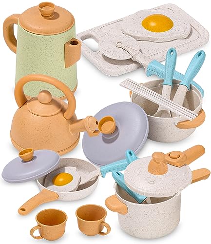 JOFLVA Juego de Utensilios Accesorios de Cocina Infantil, Juguetes Educativos para Niños, Juegos de rol