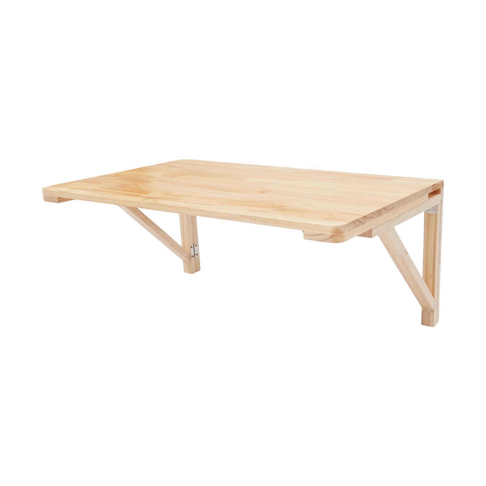 Wandklapptisch 80x50cm, Wandtisch klappbar aus Kiefernholz, platzsparende klapptisch wandmontage für Balkon, Bad, Wohnwagen, Arbeitszimmer und Küche