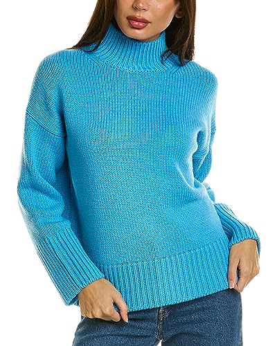 Vince Womens Rib Mock Nk Sweater, FOUNTAIN, SMALL