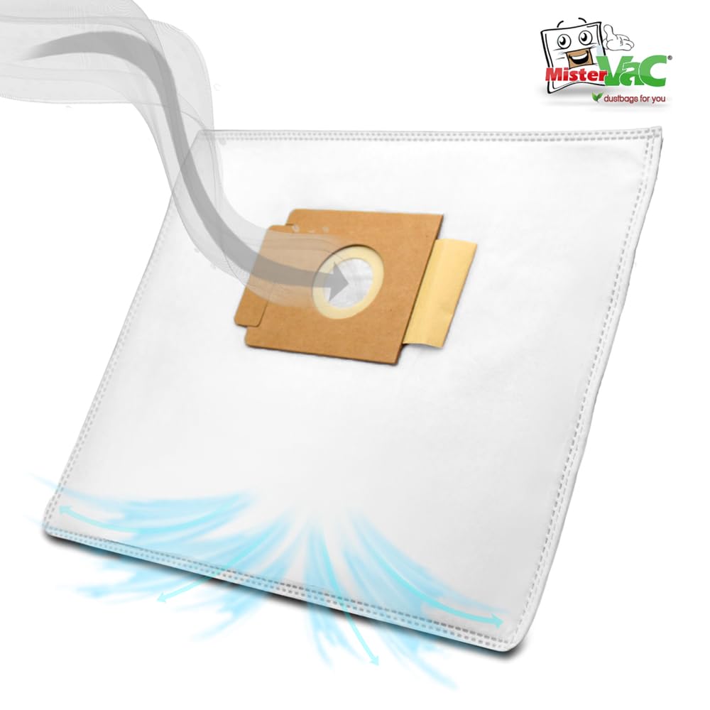 MisterVac 10 Sacchetti Per Aspirapolvere + 2 Filtri, Compatibili EIO Pronature, 5 Strati, Ecologici