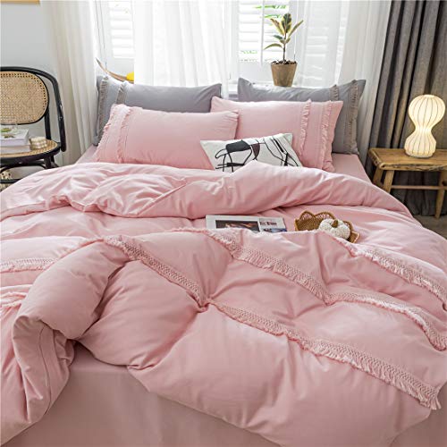 Ihoustriy Kid'S Duvet Cover Twin Size,100% Washed Microfiber 2Pcs Boho Bedding Duvet Cover Set cover