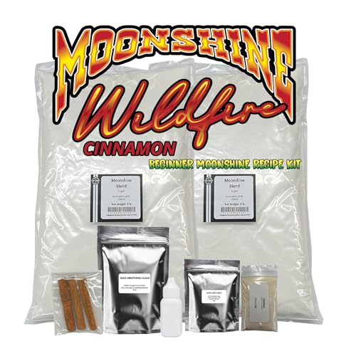 Tapcraft - Wildfire Cinnamon Moonshine Liqueur Sugar Mash Ingredients and Fermentation Kit - Make Your Own Cinnamon Moonshine like Fireball at Home - Great Gift Ideas - Gift for Him - Gift for Dad