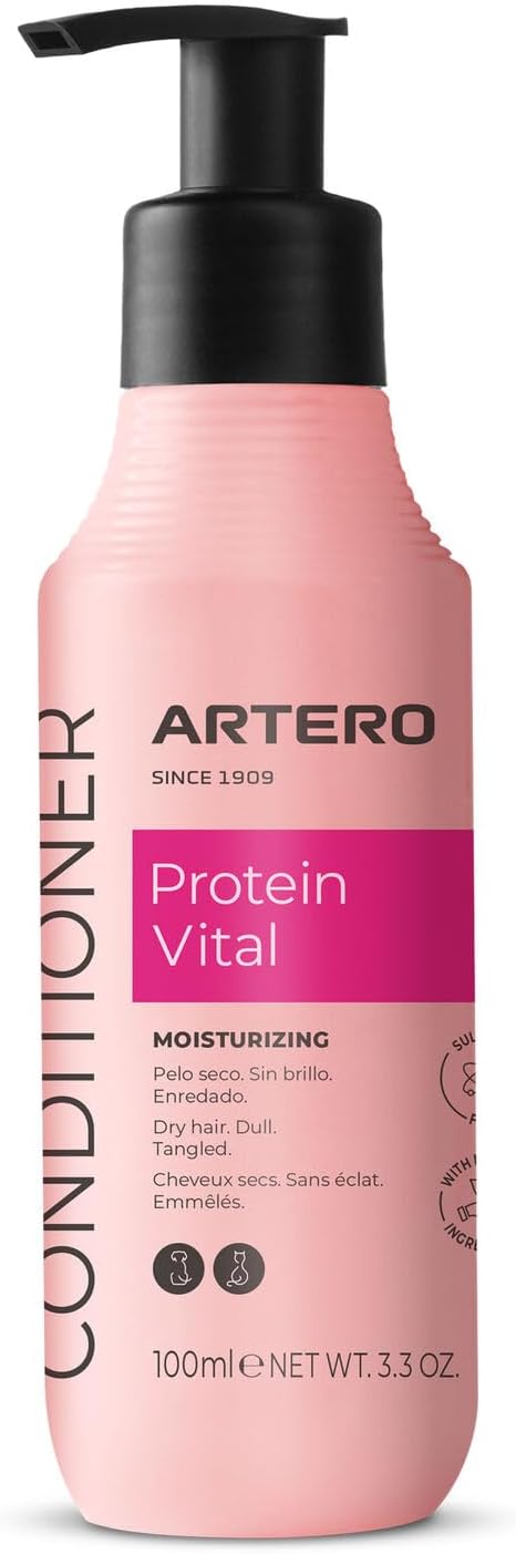 Protein Vital Conditioner for Dogs and Cats – Deep Hydration and Coat Repair with Silk Proteins – Professional Grooming Conditioner, 3.3 oz