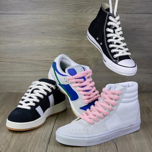 Plüsch Schnürsenkel 100cm - Fluffy Schuhbänder In 7mm Breite Für Turnschuhe & Freizeitschuhe