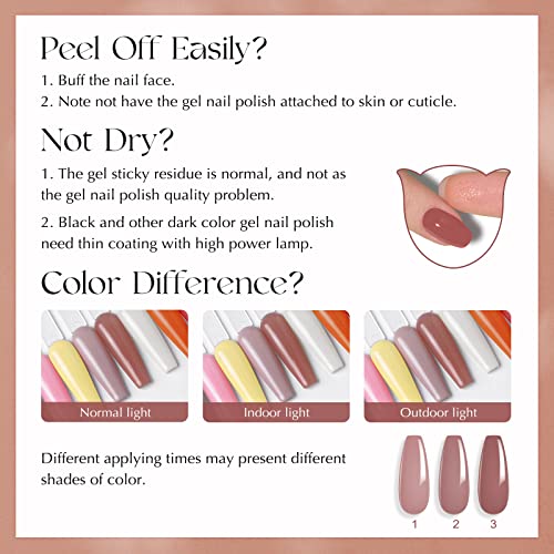 ROSALIND 48 Pcs Esmalte Semipermanente, 45 Colores Pintauñas Semipermanentes Remojo con Base, Top Coat Brillante y Mate, Esmalte de Uñas Semipermanentes de Nude Verde Violeta Para - imagen 8