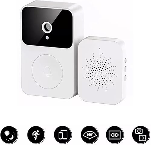 Miniatura 8 de Pissente X9 Smart Wireless Video Doorbell Cámara HD Visión Nocturna Cambio de Voz Almacenamiento 38 Música Batería Recargable con Videollamada para