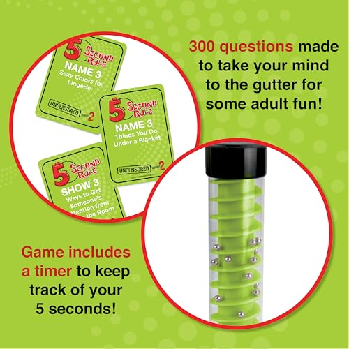 Image of 5 Second Rule Uncensored Card Games for Adults - Adult Card Games for Game Night, Travel, Funny Adult Card Game & Icebreaker, Game Nights, Think Fast and Shout Out Answers, Ages 17+