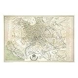 Bilderwelten Leinwandbild Vintage Stadtplan Rom Antik Querformat 2:3 120 x 180cm Canvas
