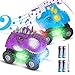 Vimzone Dinosaurier Auto Spielzeug für Kinder, Dino Spielzeug mit LED-Licht und steuerbarem Sound, Selbstdrehendes Elektrisches Dinosaurier Spielzeug Junge Mädchen , Blau Lila (2Pack)