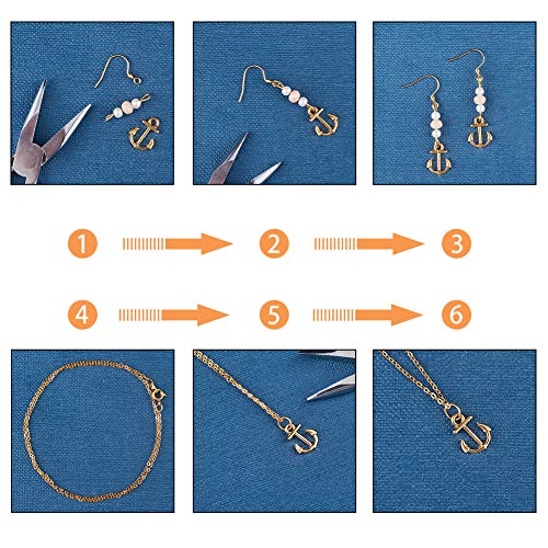 NBEADS 80pz Ciondoli di Ancora in Ottone, Colori