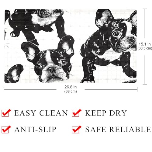 Tapis de bain bouledogue français antidérapant séchage rapide extra long durable - 5