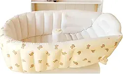 Piscina Inflável Infantil Banheira Inflável Anti Deslize Para Banho(90cm*55cm,Urso)