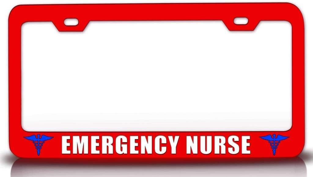 Emergency Nurse Paramedics Metal Car SUV Truck License Plate Frame Rd s65