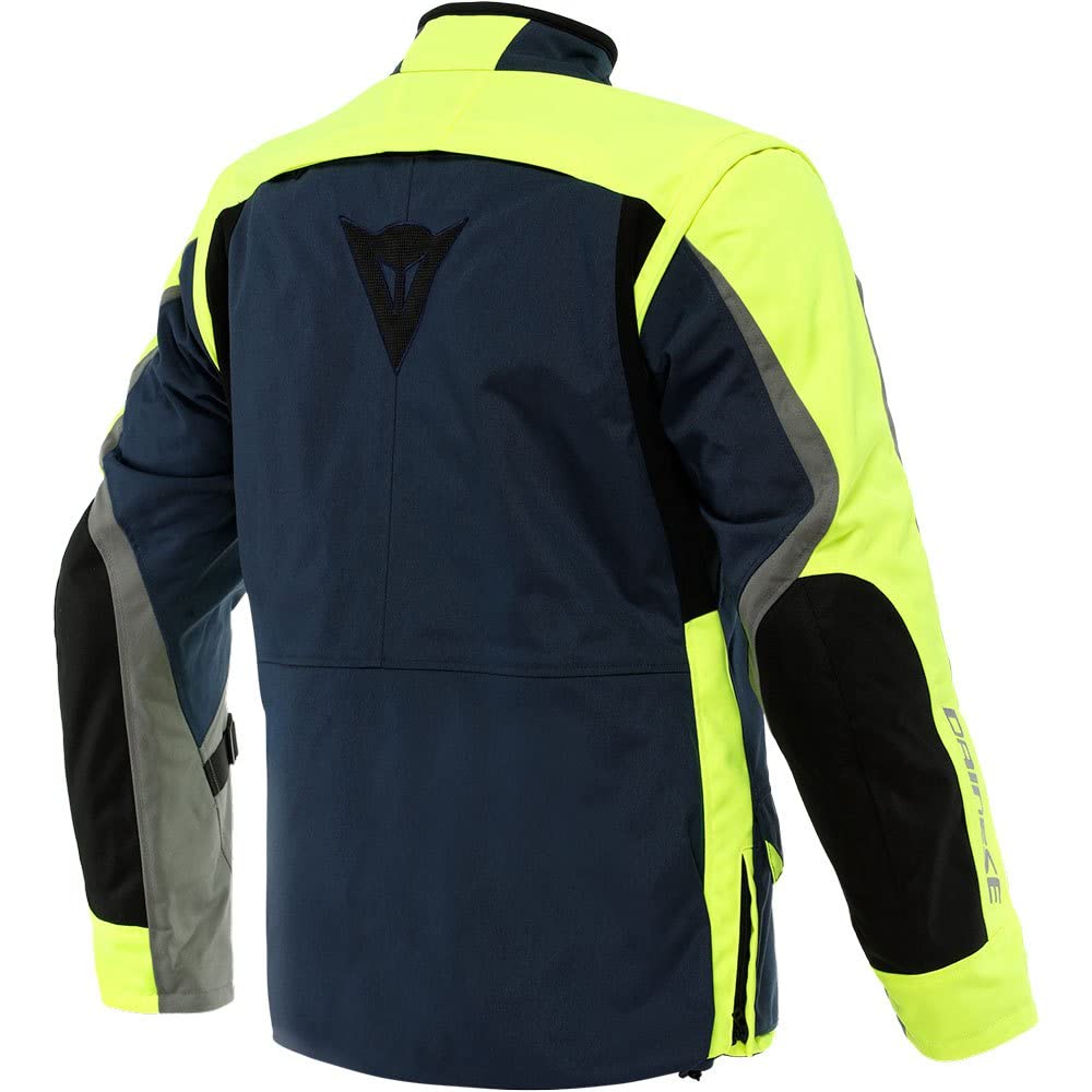 Dainese Alligator Tex Giacca tessile moto, blu scuro/giallo, 48