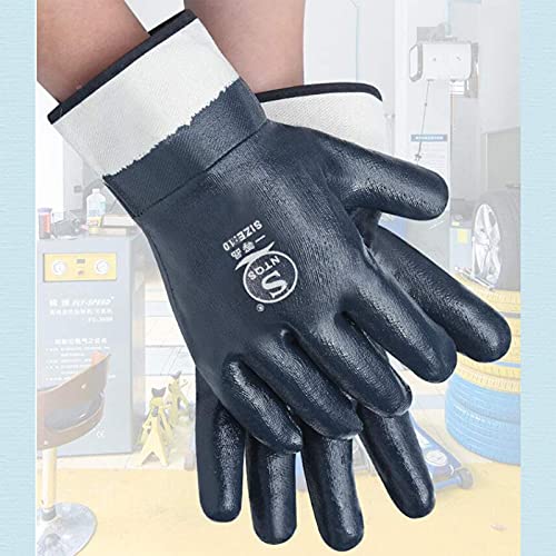 Oil Resistant Gloves,Oil Gloves For Men,Safe Wide Cuffs For Petrochemical Transport Workers' Gloves 4 Pair #TOP5