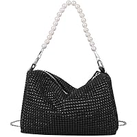 Fonyiunce Pochette Donna Elegante, Pochette Nera, Pochette e Clutch, Borsetta Donna Alta Capacità, Pochette Matrimonio, per Occasioni Speciali