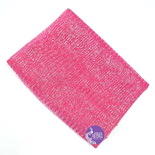 Image of Asian Hobby Crafts Flower Mesh Net Fabric for Bouquets, Trousseau Packing, Gift Wrapping, Party Decor, Sweet Box & Gift Decoration - 7 Meters (Pink)