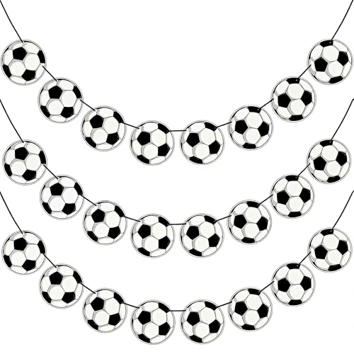 Soccer Birthday Party Decorations - 24PCS Soccer Party Banners for 2026 World Soccer Cup Merchandise | Soccer Party Decorations Hanging Backdrop for Birthday Party Home Classroom Favor Supplies Decor