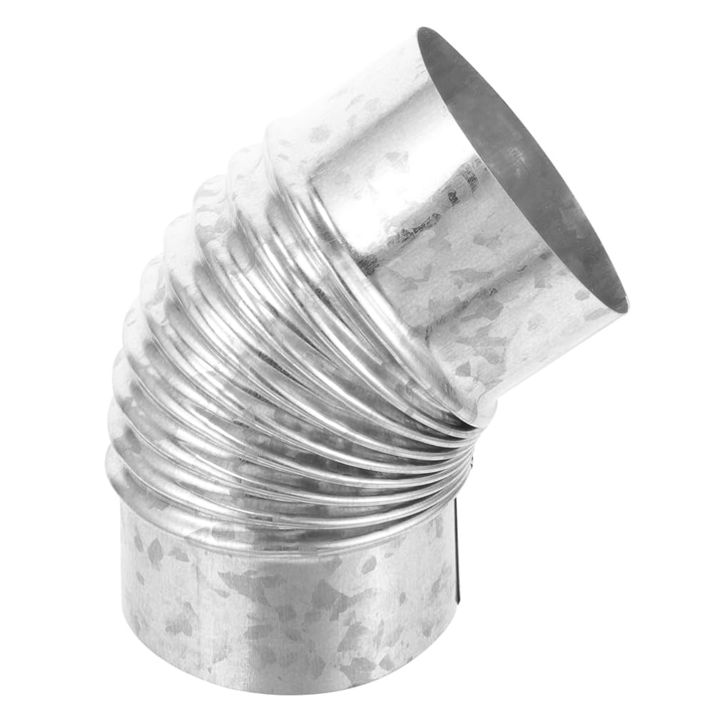 OSALADI Tubo Adattatore Gomito per Condotto Fumario Prolunga per Stufa a Legna Realizzato in Materiale Zincato Design Connettore per Condotti Interni