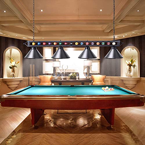 Wellmet 4 Lights Pool Table Light, 70inch Billiard Lighting Fixture with Lamp Shades for Pool Billiard Table, Industrial Hanging Pendant Light Chandelier for Game Room, Kitchen, Dining Room - Thumbnail 7