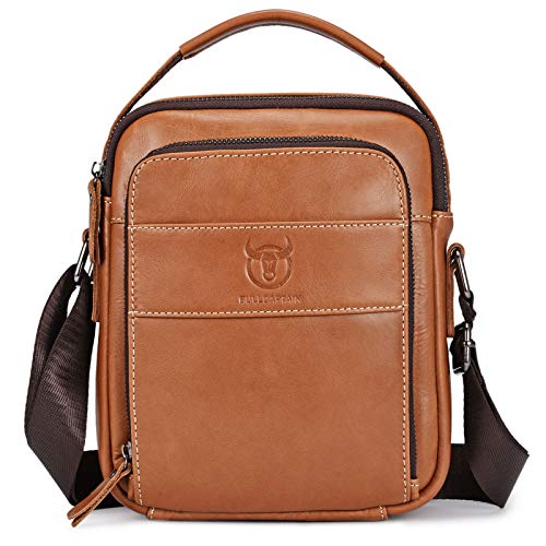 BAIGIO Bolso Bandolera de Piel para Hombres Mensajero Pequeño de Cuero Bolsa Messenger