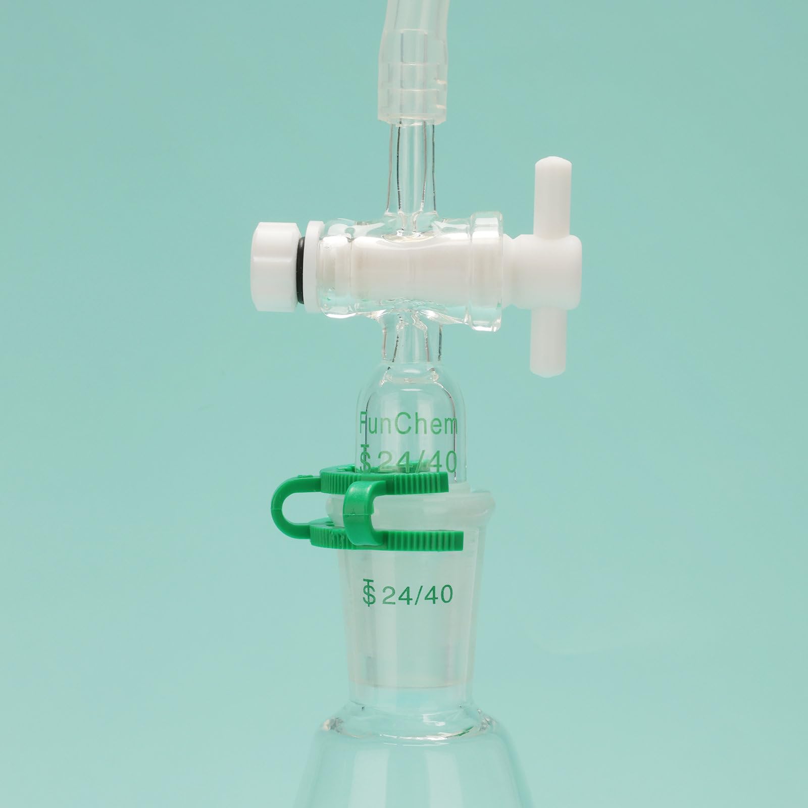 FunChem Pinces À Joint En Plastique de Taille 24 Mm, Maintien Sécurisé pour Connexions de Verrerie de Laboratoire, Vert, Paquet de 12