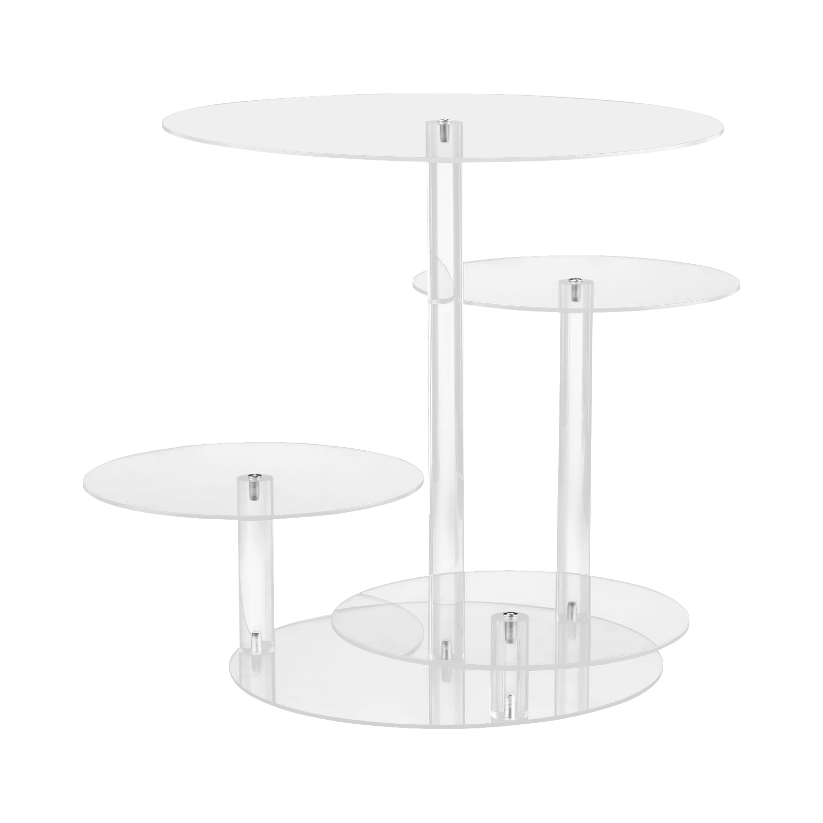 Présentoir à gâteaux et cupcakes à 4 niveaux, tour ronde en acrylique pour gâteaux de 20 à 30,5 cm ou 50 cupcakes, desserts, pâtisseries pour mariage, fête prénatale, goûter