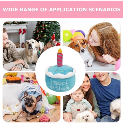 Ceolup Gefülltes Geburtstagskuchen-Hundespielzeug, Plüsch-Kuchen-Plüschtier - Kreative Geburtstagsgeschenke für Hunde, Waschbar und Langlebig