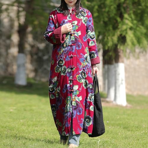 LUZU JUNU Women's Trench Coat Floral Print Jacket Cottagecore Clothing Casual Plus Size multicolored Outerwear3