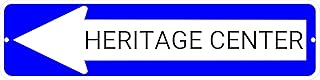 HERITAGE CENTER Blue Left Arrow 24 x 6 inch Directional Aluminum Composite Sign for Building, Walls, Business Visibility – Large, Weatherproof, Durable, Professional, Easy to Mount, USA Made