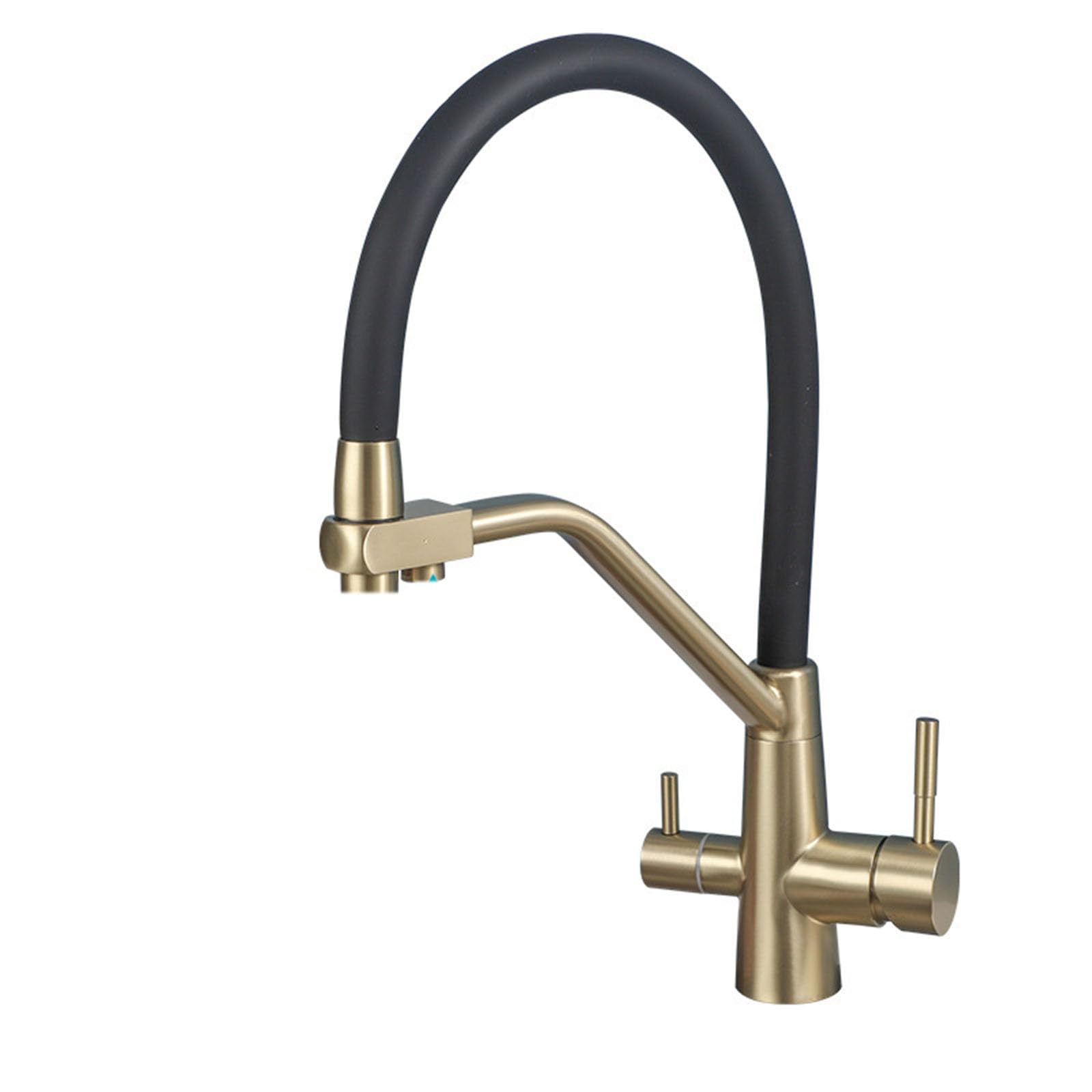 FCXWEVR 3-Way Kitchen Faucet with Dual Lever 360° Swivel Brushed Stainless Steel Grifos Cocina Fregadero Osmosis Water Filter Tap for Drinking Water& Stylish Design
