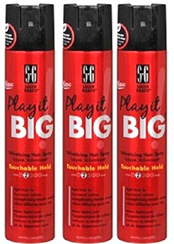 Salon Grafix Play It Big! Volumizing Hair Spray - Touchable Hold 10 Oz. (Pack of 3)