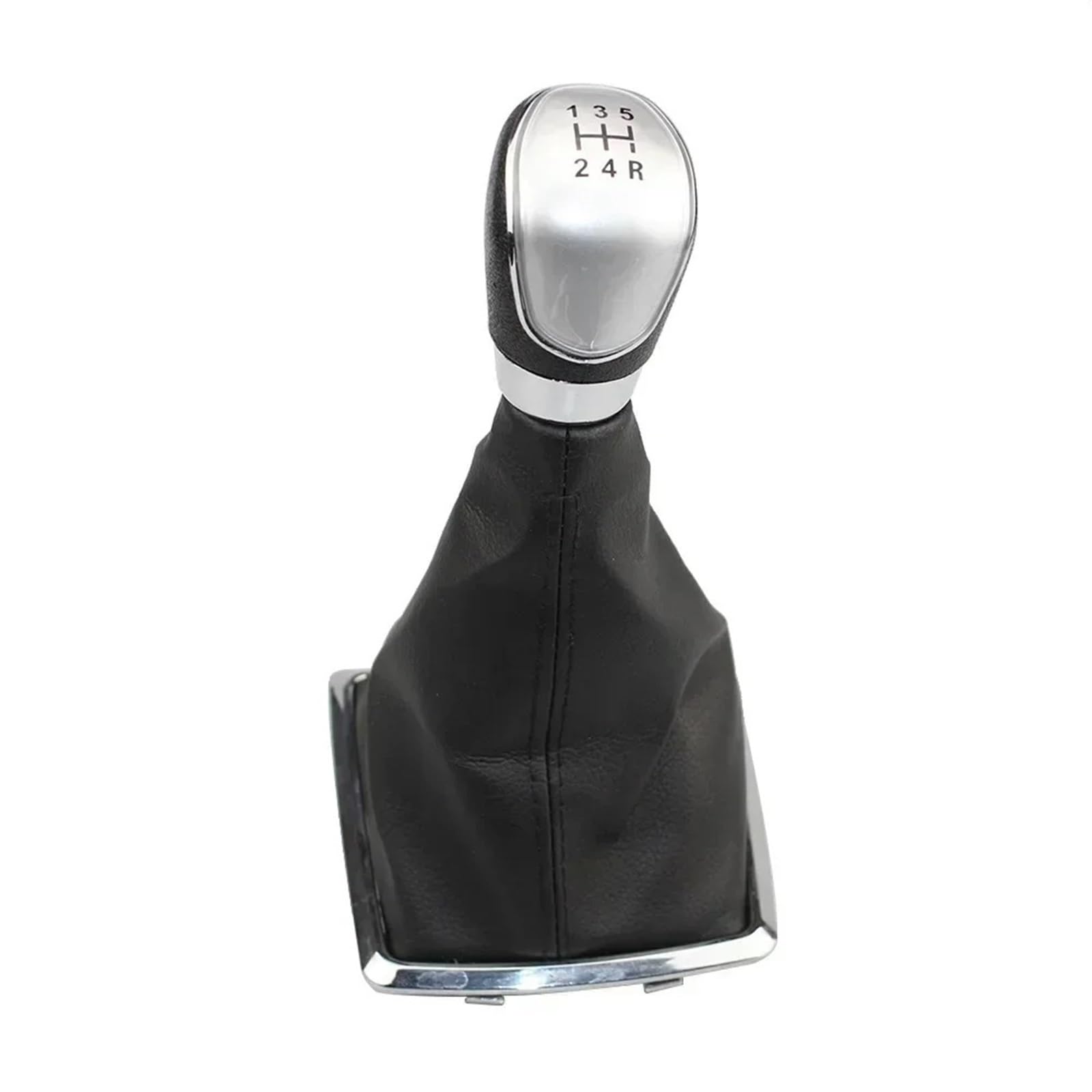 Tnbru Silver 5-Speed Gear Shift Head For Focus 2 Mk2 2005-2012 5/6 Speed Gear Shift Knob Lever Handball Gaiter Boot Leather Cover(Silver 5-Speed)