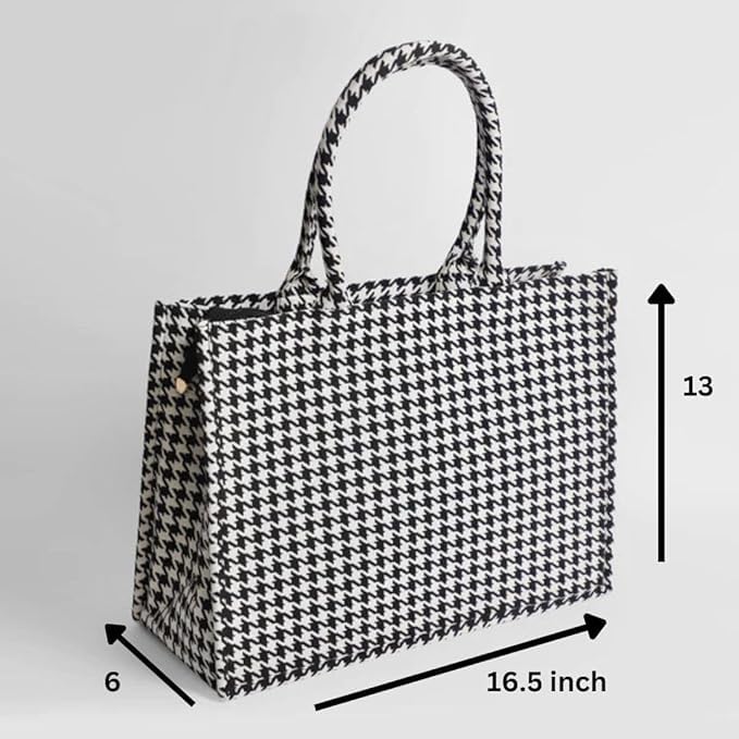 Image of Stylish Jute Tote Bag For Office and Laptop, Shopping Shoulder Bag, Shoppers Tote Handbags Lightweight Waterpoof Big Size, Grocery Bag, Eco Friendly Bags For Shopping For Women
