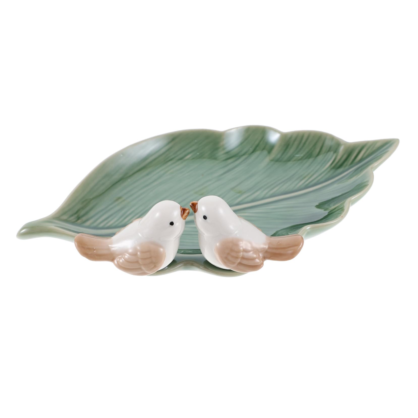TOYANDONA Keramik Schmuckschale Vogel Blatt Form Schmuckteller Ringschale Blattform Aufbewahrung Für Schmuck Badezimmer Und Wohnbereich