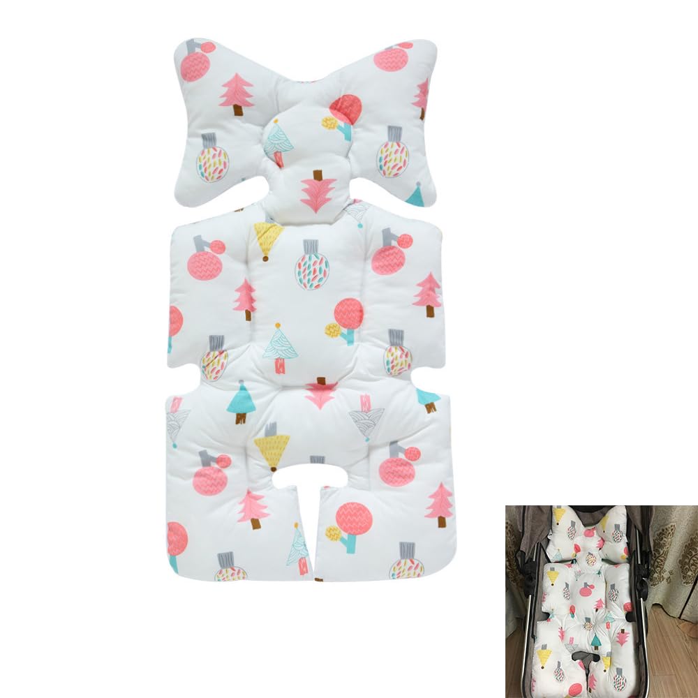 X spring Baby Stroller Cushion Pad, Baby Seat Pad Liner for Stroller, Universal Breathable Baby Stroller Seat Liners, Stroller Cushion for Baby, Cotton Baby Car Seat Liner for Car Seat and Strolle