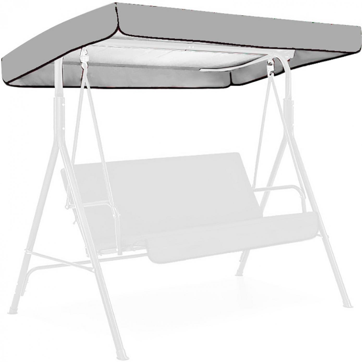 Swing Canopy Cover BOLHGF 2BOLHGF 3 Seater Canopy Patio Canopy Waterproof Outdoor Swing Seat Chair Seater Top Windproof AntiBOLHGF Uv Garden Hammock Replacement Canopy (Silver)