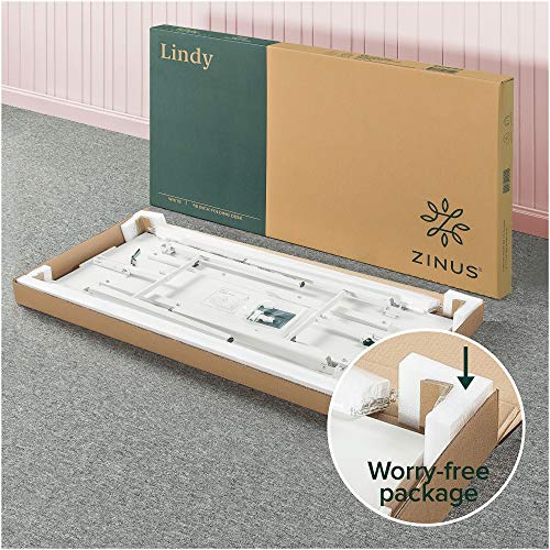 Zinus Lindy Scrivanie, Wood, Bianco, 142 cm