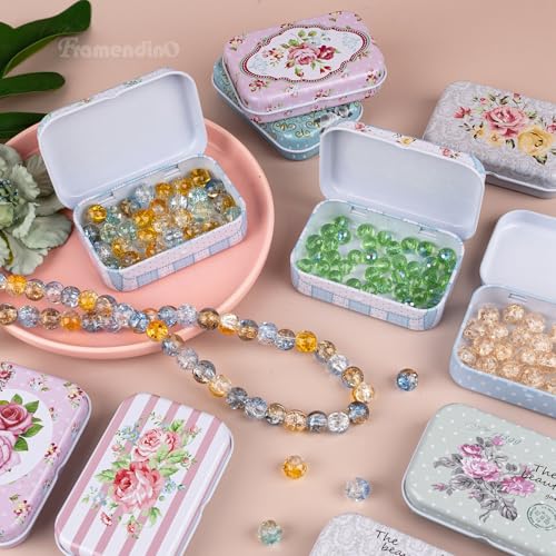 Framendino-6-Pack-Mini-Tinplate-Boxes-Floral-Tin-Trinket-Jewelry-Coin-Box-Small-Containers-with-Lid-for-Bead-Storage-Case-Random-Color Framendino 6 Pack Mini Tinplate Boxes Floral Tin Trinket Jewelry Coin Box Small Containers with Lid for Bead Storage Case Random Color