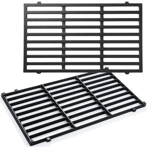 17.5 Inch 7637 Cooking Grates for Weber Spirit & Spirit II 200 Series Spirit E210 Spirit E220 Spirit S210 S220 with Front Control, Cast Iron Grates Replacement Parts for Weber Spirit 2 Burner E-210