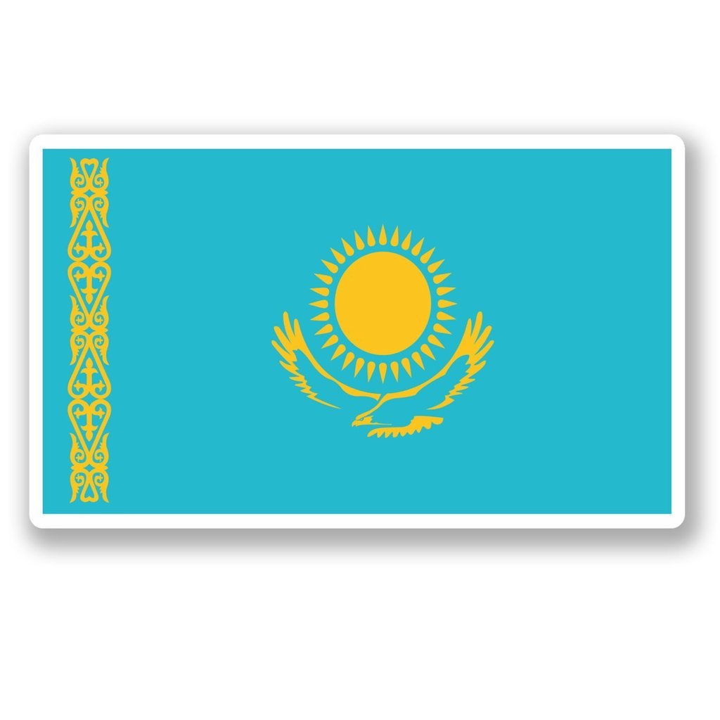 2 x 10cm/100mm Kazakhstan Flag Vinyl Sticker Decal Laptop Travel Luggage Car Bike Sign Fun #5311