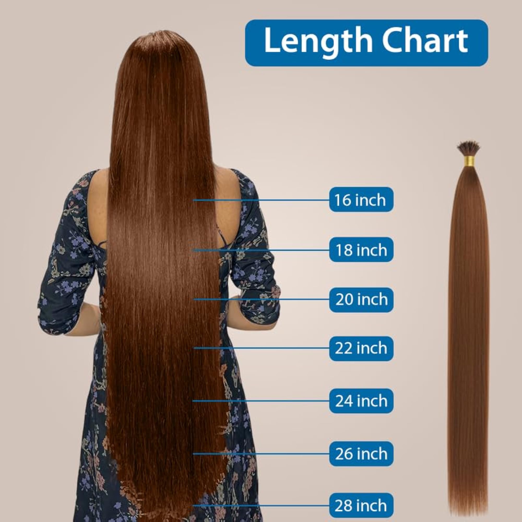Nano Tip Hair Extensions, Chocolate/Chestnut Brown