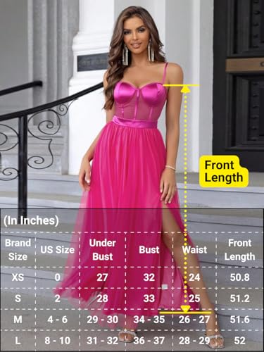 Image of ChiaoLezhee Womens Sexy Maxi Corset Dress, Cocktail Prom Wedding Guest, Bridesmaid Formal Dresses for Women, Birthday Outfits