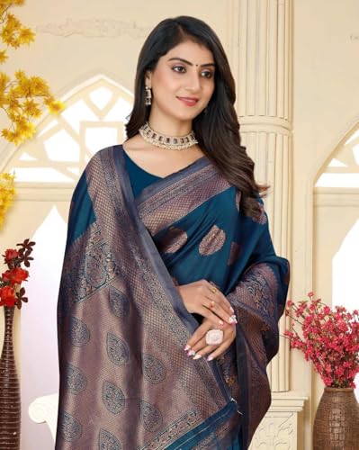 Image of Yashika Women Banarasi Kanjivaram Silk Saree Set with Blouse |saree for Women | Saree | New Sari