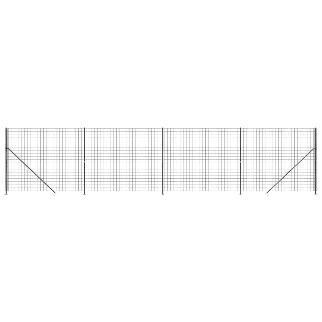 Homgoday Cerca de Alambre con Brida Gris Antracita 1,4x10 m, Valla de Malla, Tensión Cerca Alambrada, Malla Metálica para Plantas y Animales, múltiples usos Tipo 2