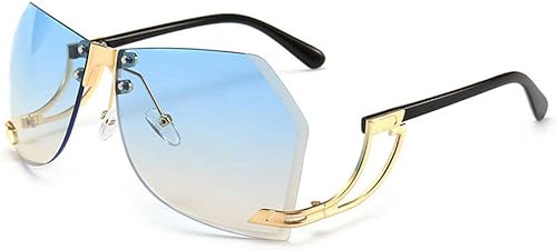 Miniatura 8 de MINCLGafas de sol de gran tamaño para mujer sin montura UV400 Protrction con funda